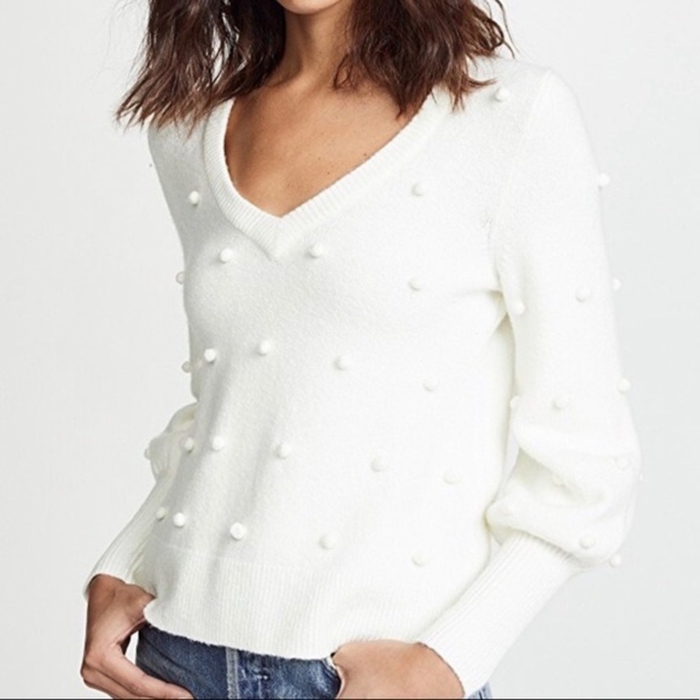 Madewell Bobble Dashwood V-Neck Sweater in Coziest Yarn